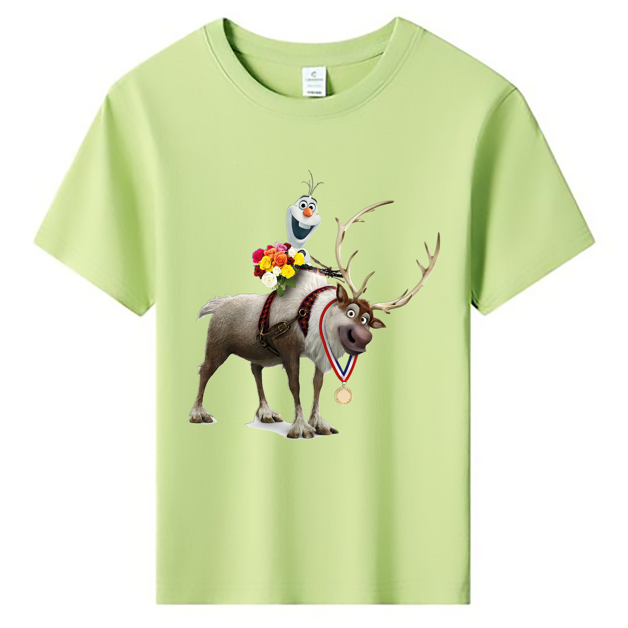 （画像用） アナと雪の女王 アンナ エルサ Frozen Anna Elsa 綿100％キッズTシャツ（フロントプリント）